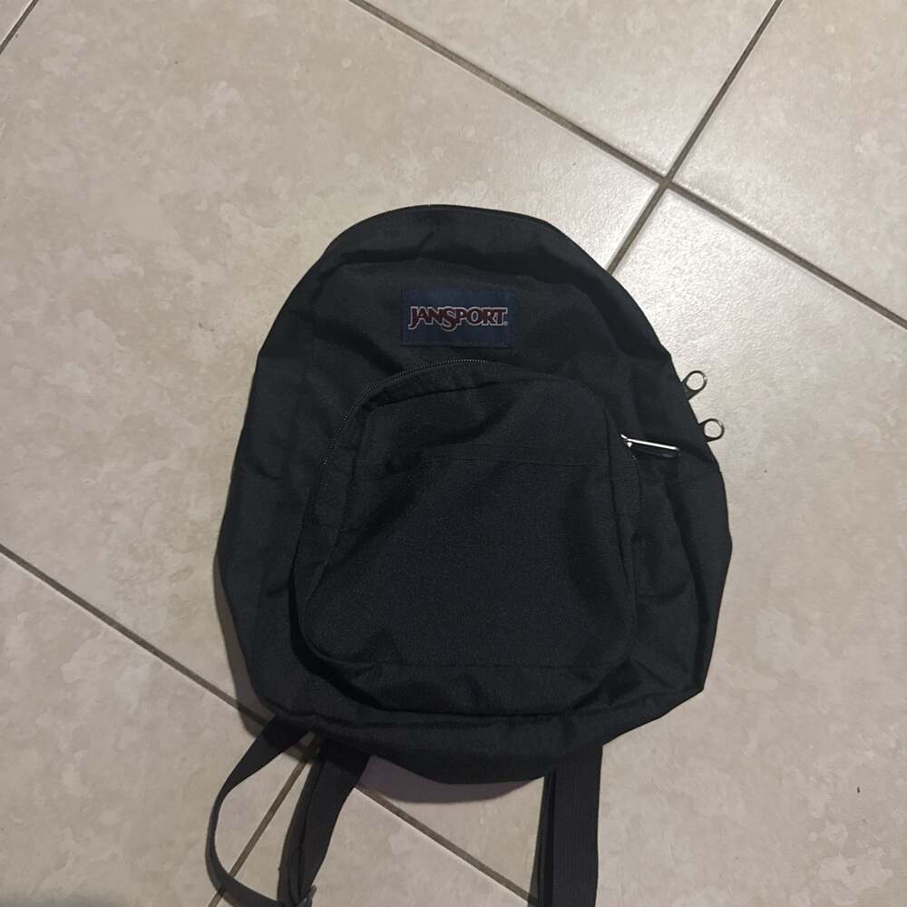 JanSport Half Pint Mini Backpack, Black Canvas, Y2K Streetwear Style